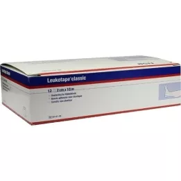 LEUKOTAPE Classic 2 cmx10 m hvit, 12 stk