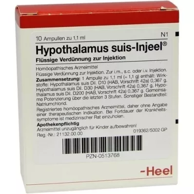 HYPOTHALAMUS suis Injeel ampuller, 10 stk HYPOTHALAMUS suis Injeel ampuller, 10 stk
