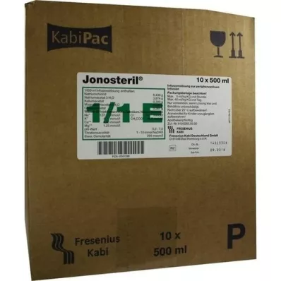 JONOSTERIL Infusjonsløsning av plast, 10X500 ml JONOSTERIL Infusjonsløsning av plast, 10X500 ml