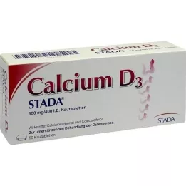 CALCIUM D3 STADA 600 mg/400 IE tyggetabletter, 50 stk