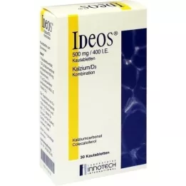 IDEOS 500 mg/400 IE tyggetabletter, 30 stk