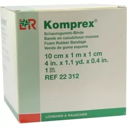 KOMPREX Skumgummibandasje 10 cmx1 m tykkelse 1 cm, 1 stk