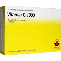 VITAMIN C 1000 filmdrasjerte tabletter, 20 stk