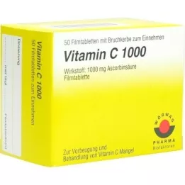 VITAMIN C 1000 filmdrasjerte tabletter, 50 stk