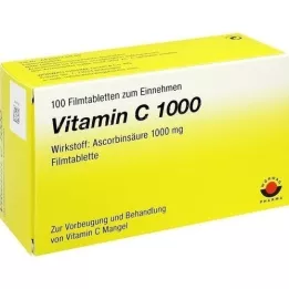 VITAMIN C 1000 filmdrasjerte tabletter, 100 stk