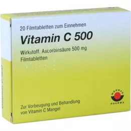 VITAMIN C 500 filmdrasjerte tabletter, 20 stk