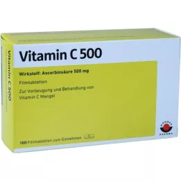 VITAMIN C 500 filmdrasjerte tabletter, 100 stk