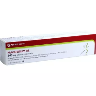 MAGNESIUM AL 243 mg brusetabletter, 20 stk MAGNESIUM AL 243 mg brusetabletter, 20 stk