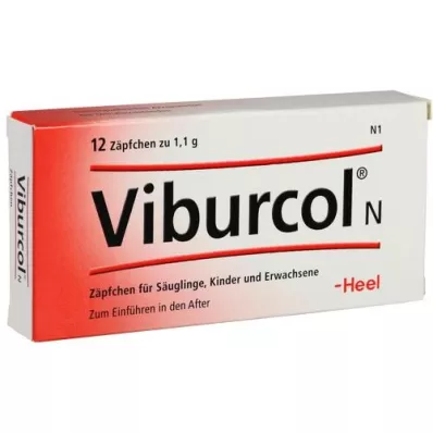 VIBURCOL N barne- og spedbarnsstikkpiller, 12 stk VIBURCOL N barne- og spedbarnsstikkpiller, 12 stk