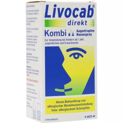 LIVOCAB direkte kombinasjon 4 ml øyedråper + 5 ml nesespray, 1 p LIVOCAB direkte kombinasjon 4 ml øyedråper + 5 ml nesespray, 1 p