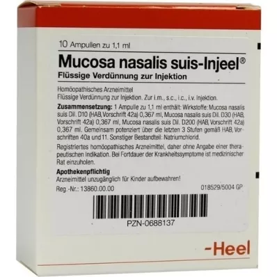 MUCOSA nasalis suis Injeel ampuller, 10 stk MUCOSA nasalis suis Injeel ampuller, 10 stk