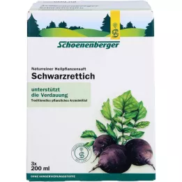 SCHWARZRETTICH Schoenenberger medisinsk plantejuice, 3X200 ml