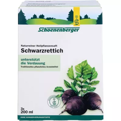 SCHWARZRETTICH Schoenenberger medisinsk plantejuice, 3X200 ml SCHWARZRETTICH Schoenenberger medisinsk plantejuice, 3X200 ml