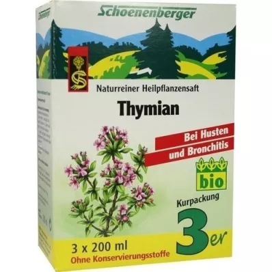 THYMIAN SAFT Schoenenberger medisinsk plantejuice, 3X200 ml THYMIAN SAFT Schoenenberger medisinsk plantejuice, 3X200 ml