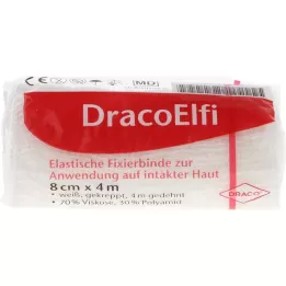 DRACOELFI elastisk festebandasje 8 cmx4 m krep.cello, 1 stk