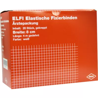 DRACOELFI elastisk festebandasje 8 cmx4 m kreppet, 20 stk