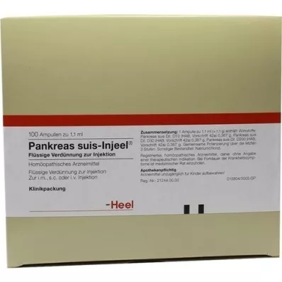 PANKREAS SUIS Injeel ampuller, 100 stk PANKREAS SUIS Injeel ampuller, 100 stk