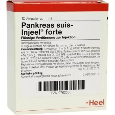 PANKREAS SUIS Injeel forte ampuller, 10 stk
