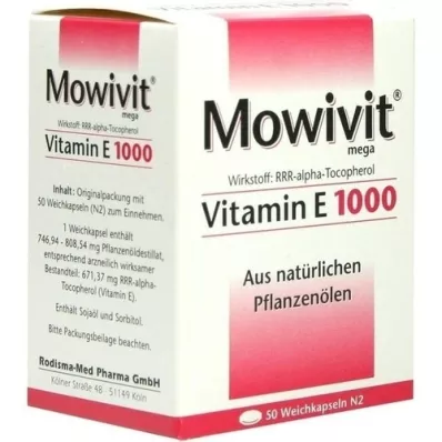 MOWIVIT Vitamin E 1000 kapsler, 50 stk MOWIVIT Vitamin E 1000 kapsler, 50 stk