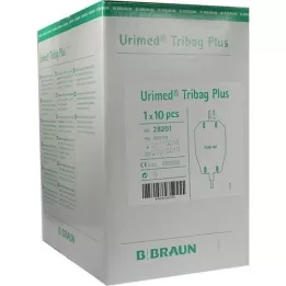 URIMED Tribag Plus urinpose 500ml med 2 cm løkke, 10 stk