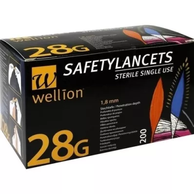 WELLION Sikkerhetslanser 28 G sikkerhets engangslanse, 200 stk WELLION Sikkerhetslanser 28 G sikkerhets engangslanse, 200 stk