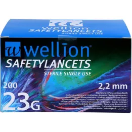 WELLION Sikkerhetslanser 23 G sikkerhets engangslanse, 200 stk