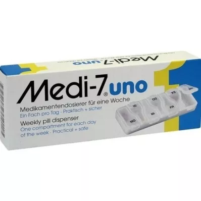 MEDI 7 uno medisindispenser i 7 dager hvit, 1 stk MEDI 7 uno medisindispenser i 7 dager hvit, 1 stk