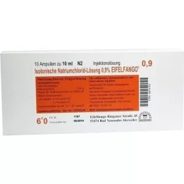 ISOTONISCHE NaCl-løsning 0,9 % Eifelfango Inj. løsning, 10x10 ml
