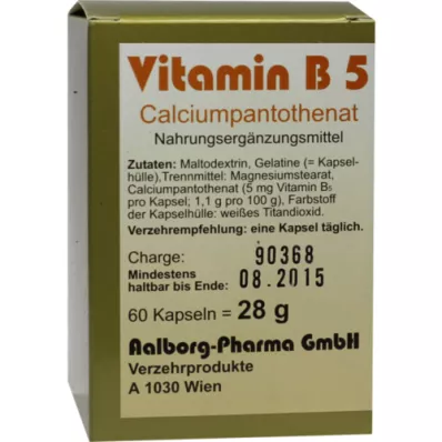 VITAMIN B5 KAPSLER, 60 stk VITAMIN B5 KAPSLER, 60 stk