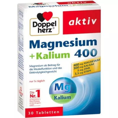 DOPPELHERZ Magnesium + kaliumtabletter, 30 stk