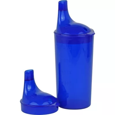 TRINKBECHER med 2 lokk blå, 1 stk