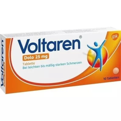 VOLTAREN Dolo 25 mg drasjerte tabletter, 10 stk VOLTAREN Dolo 25 mg drasjerte tabletter, 10 stk