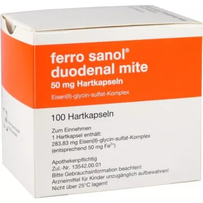 FERRO SANOL tolvfingertarmmidd 50 mg magesaft hard, 100 stk FERRO SANOL tolvfingertarmmidd 50 mg magesaft hard, 100 stk