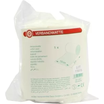 VERBANDWATTE rullet 10 cmx2 m, 1 stk VERBANDWATTE rullet 10 cmx2 m, 1 stk