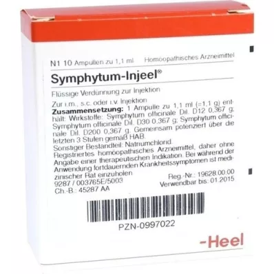 SYMPHYTUM INJEEL Ampuller, 10 stk SYMPHYTUM INJEEL Ampuller, 10 stk