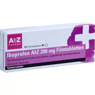 IBUPROFEN AbZ 200 mg filmdrasjerte tabletter, 10 stk