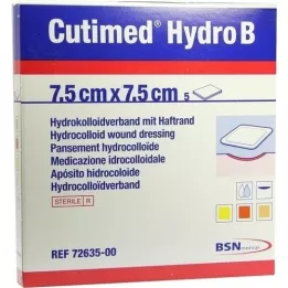 CUTIMED Hydro B Hydrok.Ver.7,5x7,5 cm med selvklebende stang, 5 stk