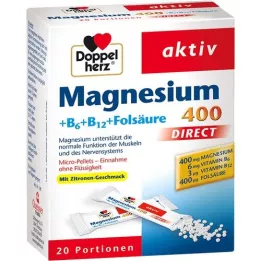 DOPPELHERZ Magnesium + B-vitaminer DIRECT pellets, 20 stk