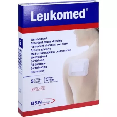 LEUKOMED steril plaster 8x10 cm, 5 stk