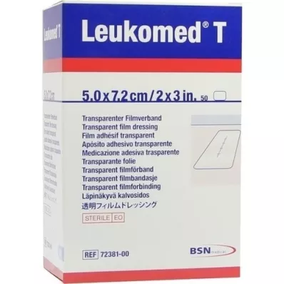 LEUKOMED transp.sterile plaster 5x7,2 cm, 50 stk LEUKOMED transp.sterile plaster 5x7,2 cm, 50 stk