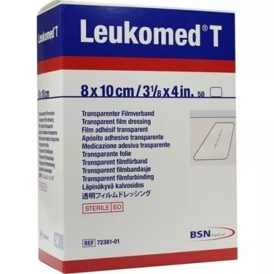 LEUKOMED transp.sterile plaster 8x10 cm, 50 stk LEUKOMED transp.sterile plaster 8x10 cm, 50 stk