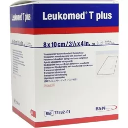 LEUKOMED transp.pluss sterilplaster 8x10 cm, 50 stk