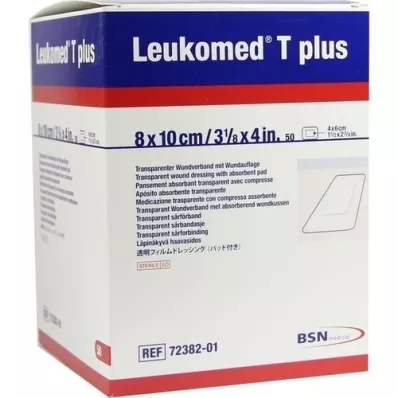LEUKOMED transp.pluss sterilplaster 8x10 cm, 50 stk