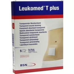 LEUKOMED transp.pluss sterilplaster 8x10 cm, 5 stk