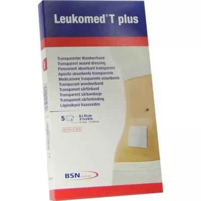 LEUKOMED transp.pluss sterilplaster 8x15 cm, 5 stk