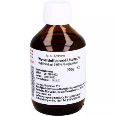 WASSERSTOFFPEROXID Løsning 3 %, 200 g WASSERSTOFFPEROXID Løsning 3 %, 200 g