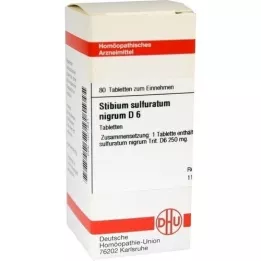 STIBIUM SULFURATUM NIGRUM D 6 tabletter, 80 stk
