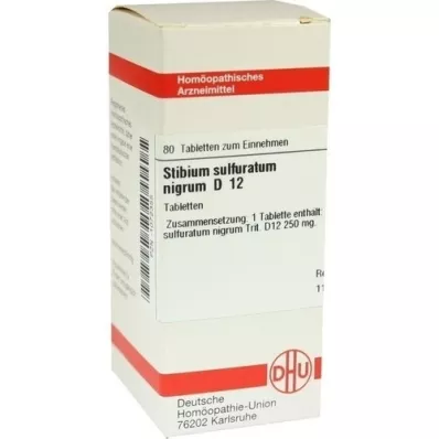STIBIUM SULFURATUM NIGRUM D 12 tabletter, 80 stk