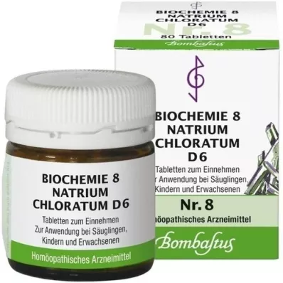 BIOCHEMIE 8 natriumkloratum D 6 tabletter, 80 stk