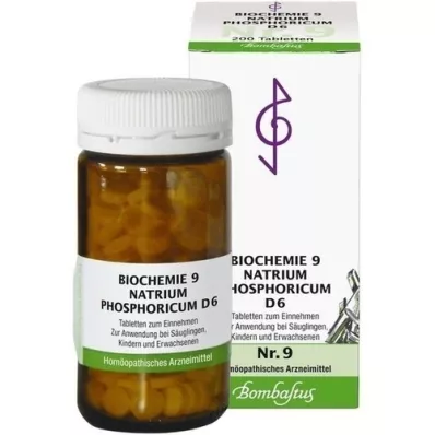 BIOCHEMIE 9 Natrum phosphoricum D 6 tabletter, 200 stk BIOCHEMIE 9 Natrum phosphoricum D 6 tabletter, 200 stk